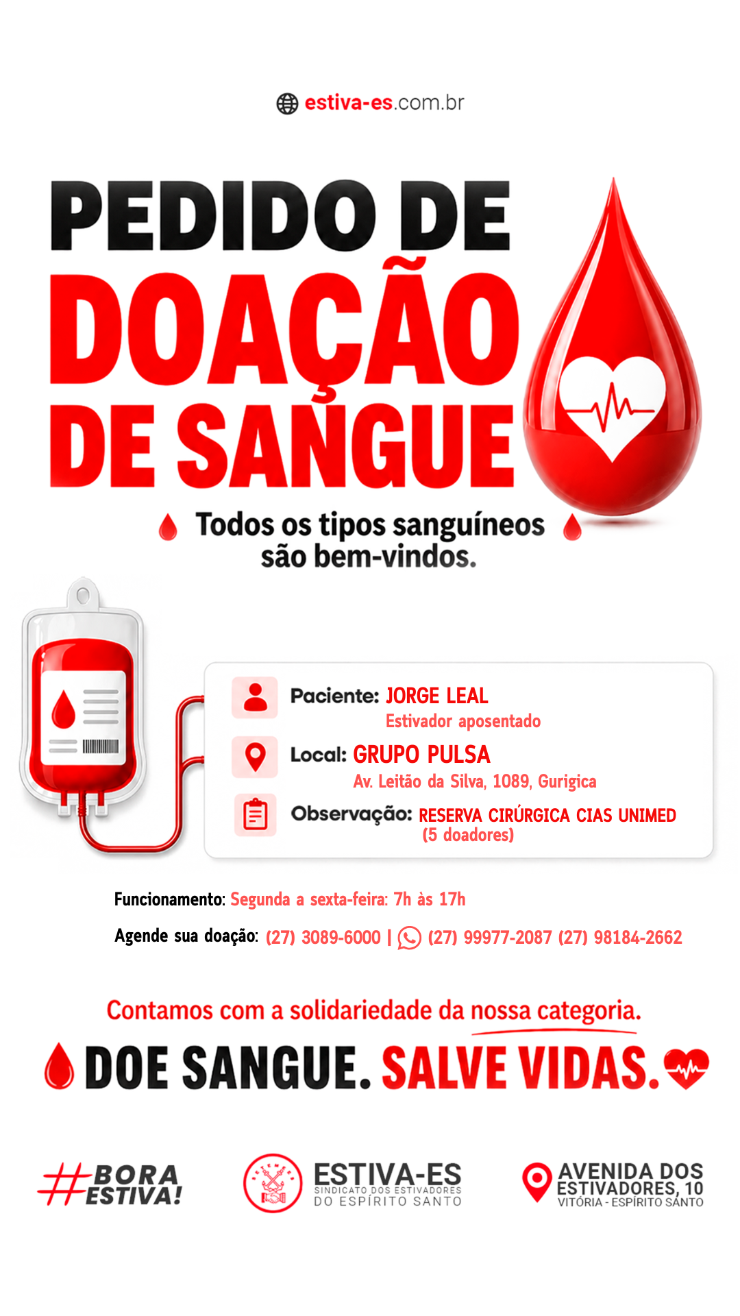 Pedido de doação de sangue